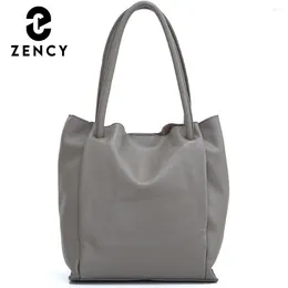 Shoulder Bags Zency 2024 Spring Simple Design Lady Handbag Genuine Leather Bag Large Capacity Daily Casual Outdoor Shopping Tote