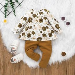 Clothing Sets Born Baby Clothes Set 0-24 Months Floral Long Sleeve Blouse And Pant Outfit Toddler Infant Suit For Kids Girl