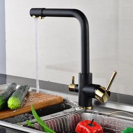 Kitchen Faucets Multifunctional Basin Cold Water Faucet Pure Drinking Mixer Tap 3 Way White/ Black
