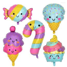 Party Decoration Ice Cream Candy Cake Dessert Cartoon Foil Balloons Girls Summer Birthday Bar Decorations Kids Toy Wedding