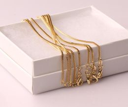 10 pcs Fashion Box Chain 18K Gold Plated Chains Pure 925 Silver Necklace long Chains Jewellery for Children Boy Girls Womens Mens 1m3058841