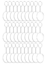 Acrylic Transparent Circle Discs Set Key Chains Clear Round Keychain Blanks for DIY Transparent8344331