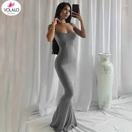 Casual Dresses VOLALO Strap Backless Long Maxi Party Club Vacation Outfits For Women Sexy Summer Dress 2024 Wholesale