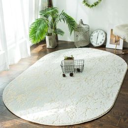 Carpets White Oval Nordic Bedside Rugs Carpet For Bedroom Soft Sofa Bed Floor Mats Living Room Tapetes Modern Home Decor