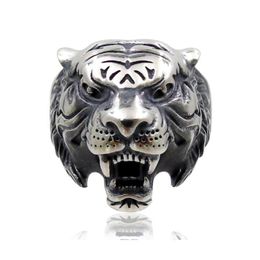 New fashion retro tiger head male ring creative animal Zodiac alloy ring fashion band men039s ring party jewelry4678264