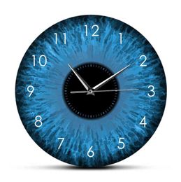 Blue Eyes Iris Opticianry Wall Clock Weird Macro Reptilian Eyeballs Eye Designed Home Decor Clock Eye Doctor Ophthalmology Gifts H3434807