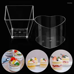 Disposable Cups Straws 10pcs Creative Food Container Pudding Cup Plastic Pastry Tools Dessert Baking Transparent Clear Party Supplies