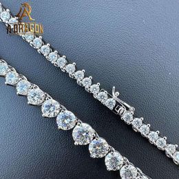 5Mm VVS Moissanite Diamond Tennis Chain Necklace Factory Wholesale Price Sterling Sier Iced Out Hip Hop Jewelry Men Women