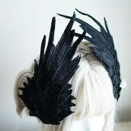 Party Supplies Halloween Cosplay Feather Angel Wing Hair Clips Lolita Barrette Hairpin Anime Accessories Black White Headwear