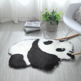 Carpets Animal Rug High Quality Long Fluff Panda Koala Mat Faux Fur Carpet Living Room Bedroom Sofa Cushion Artificial Fluffy Mats