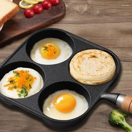 Pans Cast Iron Four-hole Omelette Uncoated Flat Bottom Egg Dumpling Pan