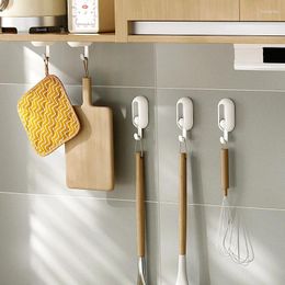 Hooks 2PCS Plastic Foldable 360° Rotatable Wall Mounted Key Holder Storage Organizer Bathroom Kitchen Accessories