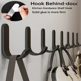 Hooks Multipurpose Wall Behind-door Hook Cloth Organizer J-Type Hanger Bathroom Robe Towel Holder Rack Kitchen Hardware Shelf Hoo