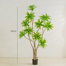 Decorative Flowers 160cm Nordic Simulation Of Green Plants Potted Indoor Living Room Decoration Ornaments High Density Lily Bamboo