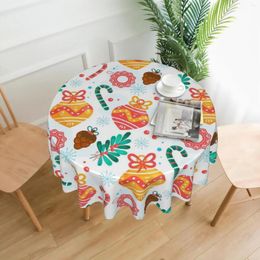 Table Cloth Christmas Pattern Tablecloth For Round Tables Waterproof Resistant Cover