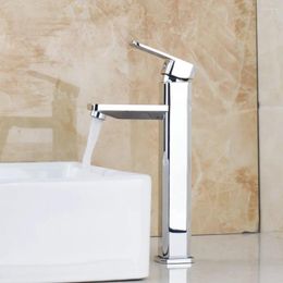 Bathroom Sink Faucets Basin Faucet Excellent Quality Mixer Tap Brass Chrome Vessel Vanity Single Handle /Cold Water