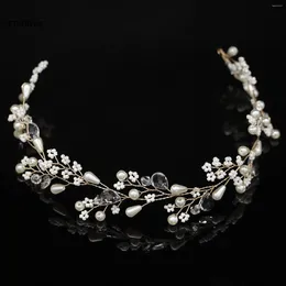 Hair Clips Elegant Crystal Wedding Headband Bridal Headwear Pearl Hairband Jewellery Handmade Accessories Party Headpiece