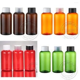 Storage Bottles Capacity 220ml 20pcs/lot Rounded Shoulders Brown Red Green Orange Double Cover Pure Dew Flower Water