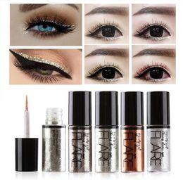 New Safety Professional Women Eye Pigment Korean Cosmetics Makeup Silver Rose Gold Color Liquid Glitter Eyeliner Shiny Eye Liner3492579