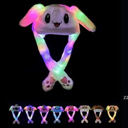 33 Styles LED Light Plush Hat Cartoon Animal Cap For Rabbit Cat Bunny Ear Moving Light Hats Adult Kids Christmas Winter Warm Hats 8963060