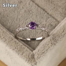 Cluster Rings In Europe And America Fashion 925 Sterling Silver High Precious Rattan Ring Platinum Zircon Mysterious Amethyst Jewelry