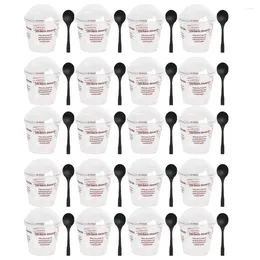 Disposable Cups Straws 50 Sets Of Mousse Cup DIY Tiramisu Plastic Dessert Creative Container With Spoon And Lid Random Colour