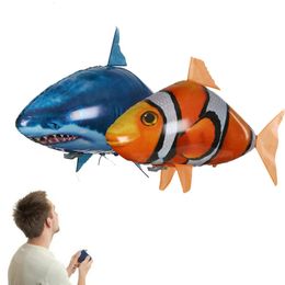Remote Control Shark Toys Air Swimming Fish RC Animal Toy Infrared Flying Balloons Clown Funny Birthday Gifts 240511