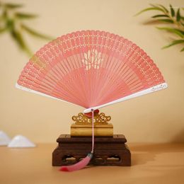 Decorative Figurines Women's Small Folding Fan Carry-on Full Bamboo Matching Clothing Wedding Chinese Manual Daily Craft Decoration