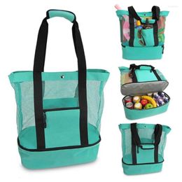 Storage Bags Beach Travel Net Bag Double-layer Outdoor Insulated Cooler Folding Large Picnic Waterproof