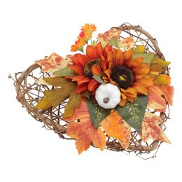 Decorative Flowers Pendant Artificial Garland Decor Fall Hanging Decorations Plastic Thanksgiving Themed Wreath Christmas