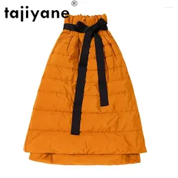 Skirts Tajiyane Long For Women 90% White Duck Down Skirt Women's Korean Fashion Clothing High Quality Woman Jupe TN1462