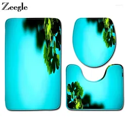 Bath Mats Zeegle Natural Mat Set Non Slip Toilet Pedestal Rug Foot Washable Seat Cover Bathroom Carpet 3pcs