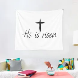 Tapestries He Is Risen Christian Easter Cross Tapestry Wallpaper Decor Home