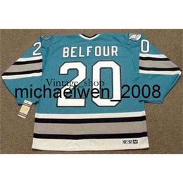 Vin Weng Men Women Youth ED BELFOUR 1997 CCM Vintage Hockey Jersey All Stitched Top-quality Any Name Any Number Goalie Cut