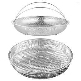 Double Boilers 2 Pcs Steamed Rice Basket Steamer Stackable Insert With Handle -in Vegetable Pot Kitchen Accessory