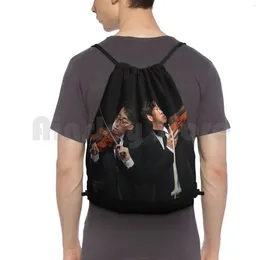 Backpack Twoset Violin-BreAnd Eddy-Dynamic Duo Drawstring Bags Gym Bag Waterproof Two Set Violin Twosetviolin