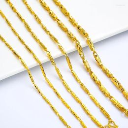 Chains Pure Plated Real 999 Gold 18k Never Fade Colour All Hexagonal 's Necklace For Men Solid Women's Gifts