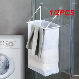 Laundry Bags 1/2PCS Foldable Mesh Breathable Basket Bag Wall-mounted Dirty Clothes Sundries Organisers Kids Baby Toys Storage