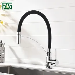 Kitchen Faucets FLG Pull Out Faucet Black Chrome Finish Dual Sprayer Nozzle Cold Water Mixer Bathroom Torneira Cozinha