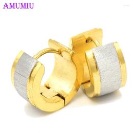 Stud Earrings AMUMIU Fashion Men Earings Jewelry Brincos Gold/Silver Color 316l Stainless Steel Ear Cuff Wholesale Classical E007