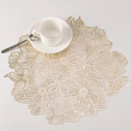 Table Cloth 2024 Simple And Stylish Gilded 6PCS PVC Dining Decoration Pad Waterproof Oil Resistant Washable Kitchen Accessories
