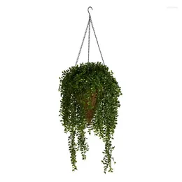 Decorative Flowers Gleditsia Artificial Plant In Hanging Cone Basket UV Resistant (Indoor/Outdoor)