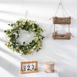 Decorative Flowers Artificial Wreath Front Door Hanging Simulation Green Leaves Garland Christmas Festival Celebration Home Decor