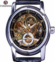 Forsining Automatic Watch Transparent Men Fashion Casual Genuine Leather Mens Skeleton Watches Top Brand Luxury Male Wristwatch7337156