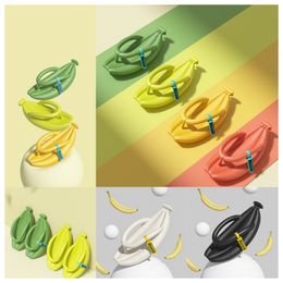 Designer EVA herringbone slippers for women funny banana men wearing men's clip on solid color thick sole clip on sandals