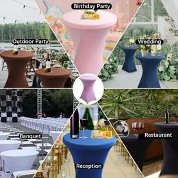 Chair Covers Elastic Table Cloth Decor 2/1PC Height Stretch Round Tablecloth Cocktail Cover Spandex Bar El Party Wedding