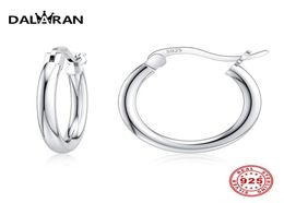 DALARAN 100 925 Sterling Silver Earrings For Women Men Small Hoop Earrings Simple Round Circle Loop Ear Ring Ear Bone Buckle6054213