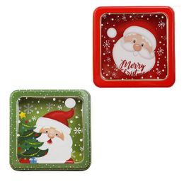 Storage Bottles 2 Pcs Christmas Tin Box Jar Party Favours Holder Chocolate Cookies Sugar Bowl Iron Candy Chocolates Gift