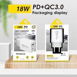 Quick type c Charger 12W PD USB-C Wall Chargers Eu US UK Adapter For Iphone 11 12 13 14 Samsung S20 S10 Huawei Android phone With Box