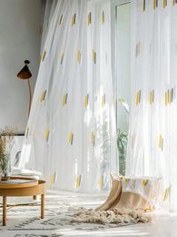 Curtain Jianou Breathable Dustproof Triangle Embroidered Gauze For Bedroom And Living Room 1PC